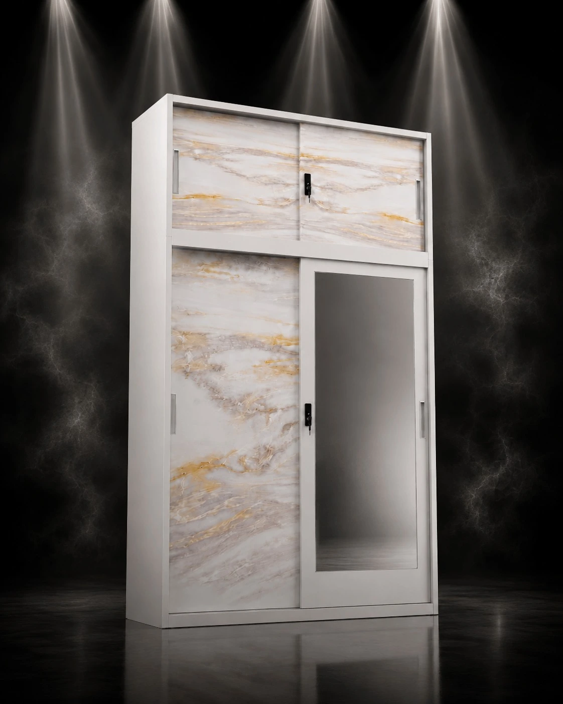 Sliding Wardrobe with Overhead Cabinet